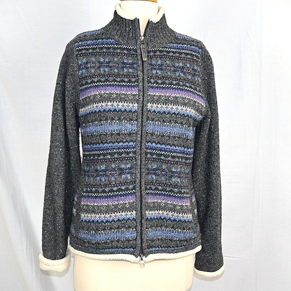 ll bean sherpa lined cardigan